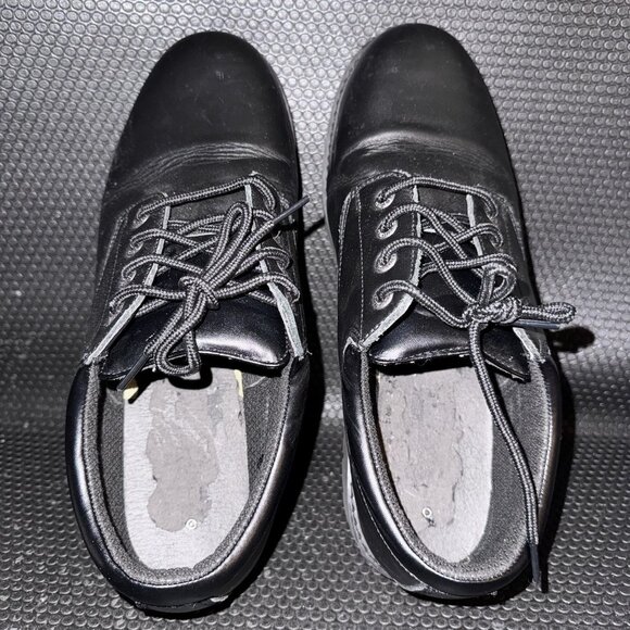Skechers Cottonwood Elks Work Black Leather Slip Resistant Oxfords Men’s Size 14 - Picture 6 of 8